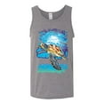 thumbnail image 2 of Swimming Sea Turtle Animal Lover Mens Graphic Tank Top, Heather Grey, X-Large, 2 of 3