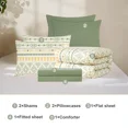 thumbnail image 2 of Amberspace Boho 7-piece Bed in a Bag Comforter Set with Sheets,Olive Green,Queen, 2 of 8