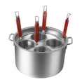 thumbnail image 1 of Colador de espaguetis de acero inoxidable, cesta de Pasta de malla, juego de insertos, colador de alimentos, colador comercial de fideos y Pasta para conjunto de 4 agujeros, 1 of 8