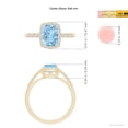 thumbnail image 4 of ANGARA Natural Rectangular Cushion 1.2 ct Aquamarine Halo Engagement Ring in 14K Yellow Gold for Women (Size-8x6mm) | March Birthstone, Anniversary, Jewelry Gift for Women | Natural Aquamarine Ring, 4 of 9