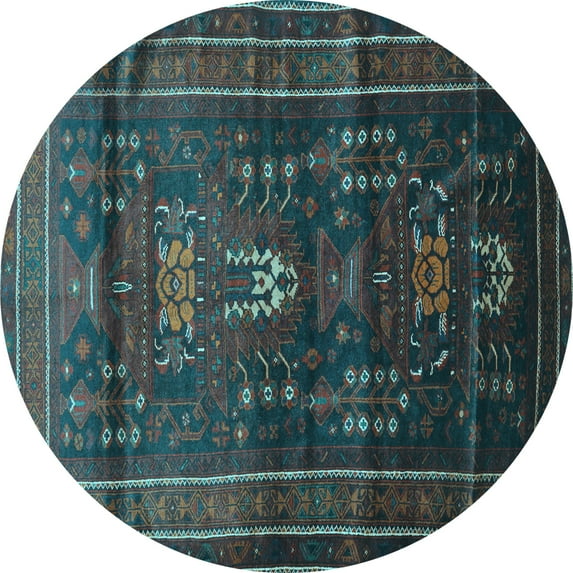 Ahgly Company Indoor Round Persian Light Blue Traditional Area Rugs, 8' Round