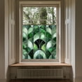 thumbnail image 3 of 50cm Green Fan Shaped Window Privacy Film Static Cling Decorative Sticker For Glass In Home Kitchen Bathroom Doors, 3 of 4