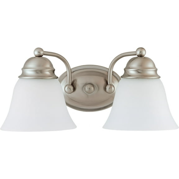 Nuvo Lighting Empire 2 Light Brushed Nickel with Frosted White Vanity