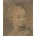 thumbnail image 2 of François-Hubert Drouais 12x14 Black Ornate Wood Framed Double Matted Museum Art Print Titled: Head of a Young Girl Turning Toward the Right (1758?), 2 of 5