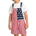 thumbnail image 3 of Coerni Toddler Boy Girl Overalls Fourth of July American Flag Overalls Jean Shorts Kid Summer Denim Shortall Jumpsuit Romper Bottoms, 3 of 8