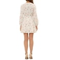 thumbnail image 3 of INSPIRE CHIC Robe Midi Courte Trapèze à Col en V à Imprimé Floral pour Femme, Taille Élastique, Boutonnée, S Blanc, 3 of 6