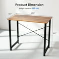 thumbnail image 3 of edx 40 inch Small Computer Writing Desk, Sturdy Workstation Game Table for Adult, Rustic Brown, 3 of 6