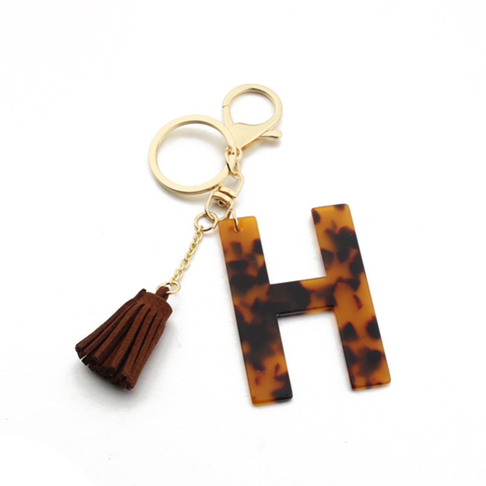 Classy Key Ring Letter F Real Gold Plated Keychain Christmas Gift 