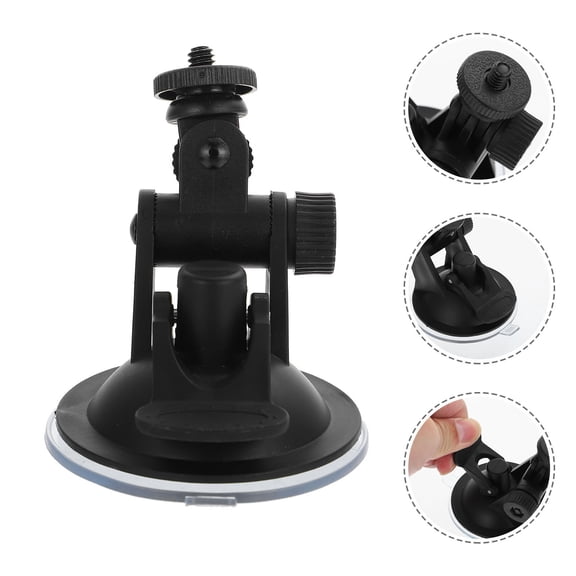 BESTOYARD Black Car Camera Suction Holder Easy Install Tilt Rotate Secure Storage Rack