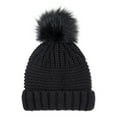 thumbnail image 2 of Time and Tru Women’s Mixed Knit Pom Beanie, 2-Pack, 2 of 2