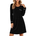 thumbnail image 4 of Sheghy Fall Long Sleeve Relaxed Flowy Maxi Long Dresses for Women Black, 4 of 7