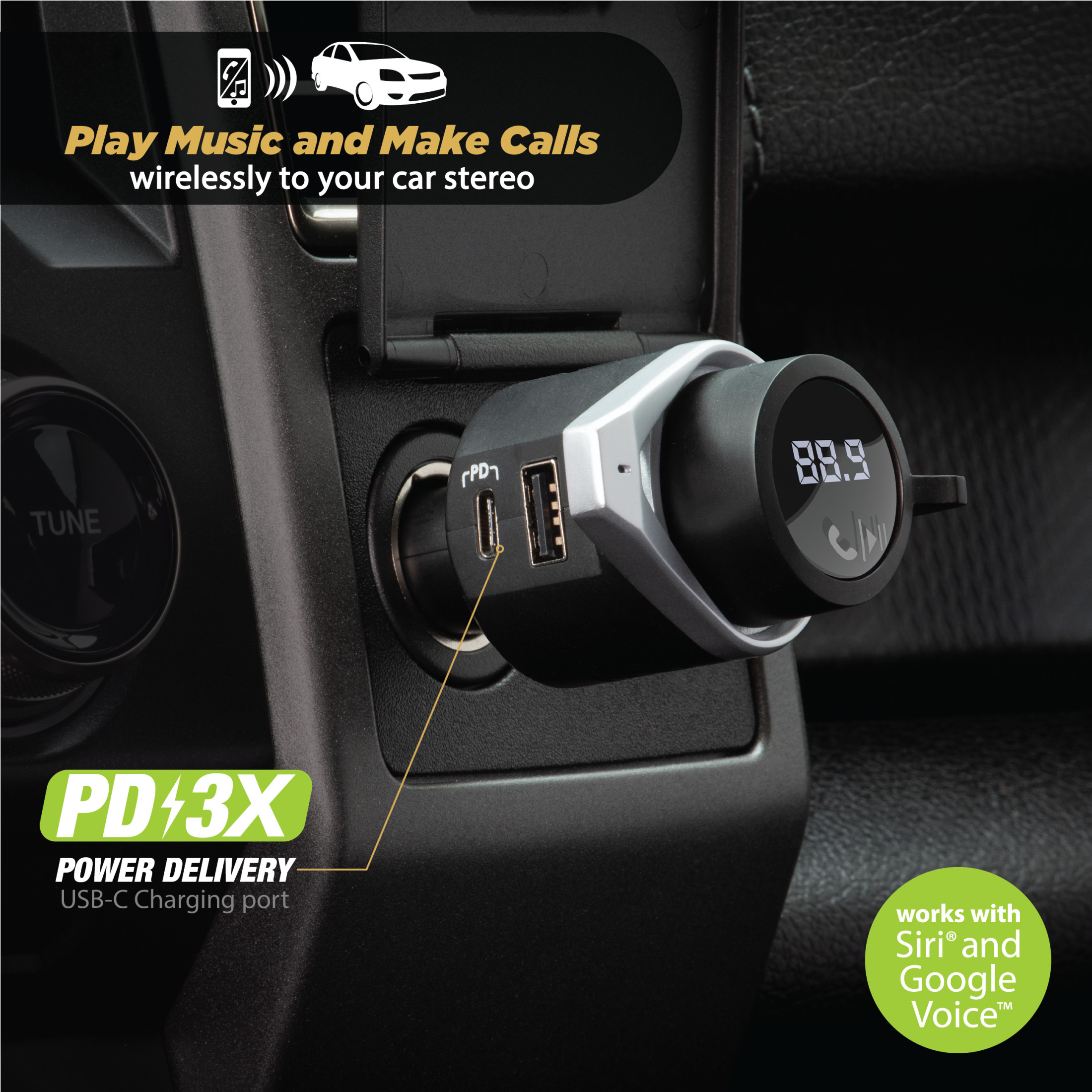 Scosche BTFMPD3SR Bluetooth FM Transmitter, USB-C photo 2