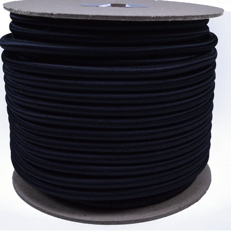 

Black 1/4 inch Shock Cord - 100 Feet Marine Grade Shock Bungee Cord - USA
