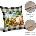 thumbnail image 4 of Fall Throw Pillow Covers 18x18 Set of 2 Watercolor Orange Teal Punpkin Sunflower Plaid Outdoor Pillows Autumn Thanksgiving Decorative Pillowcase Linen Square Cushion Case Decor for Couch Sofa Bed, 4 of 6