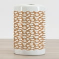 thumbnail image 2 of Peach Ceramic Toothbrush Holder, Pattern with Silhouette Peaches Tasty Delicious Snacks Theme Illustration, Decorative Versatile Countertop for Bathroom, 4.5" X 2.7", Pale Orange and White, 2 of 4