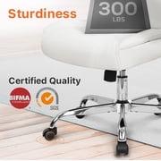 NEO CHAIR Executive Office Chair, Ergonomic High back Cushioned, Wide White Leather Seat 8 Hours Heavy Duty Design, Flip Up Armrest Computer Desk Chair, White
