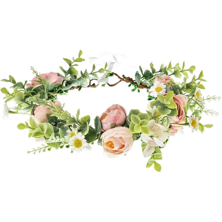 Camellia Flower Crown Rose Headpiece Wedding Bridal Floral Halo for Photos Amazon.com : Floral Fall Camellia Flower Crown Rose  main image 4