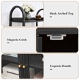 thumbnail image 4 of YOCWO 70" Tall Arched Bookcases, Acrylic Bookshelf with 4 Tier Open Shelf Storage and 2 Doors, Black, 4 of 8