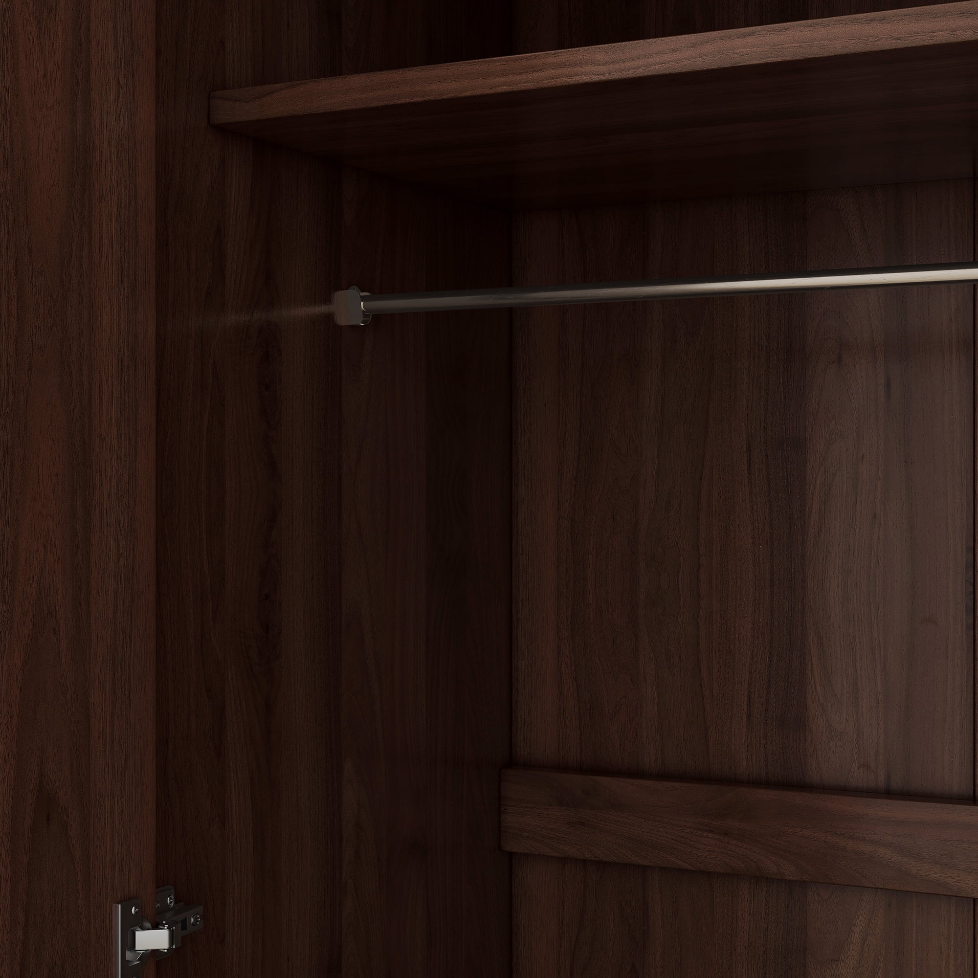 EUROCO Modern 67.3” Armoire Wardrobe, 2 Door Cabinet Storage Closet with Clothing Rod and Shelves, 3-Tier Shelf, Espresso