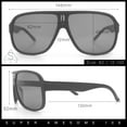 thumbnail image 3 of Mens Large Tempered Glass Lens Racer Plastic Manly Sunglasses Matte Black, 3 of 8