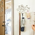 thumbnail image 4 of Sungmor Portallaves de hierro fundido p/ pared, colgador decorativo de pulpo c/ 6 ganchos; pared vintage blanca p/ toalla, bata, collares, bolso, correas p/ perro; decoración náutica de baño, 4 of 8