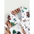 thumbnail image 6 of nvzhuang Western Baby Shirt Romper, Short Sleeve Cow Print Button Up Lapel Bodysuit Newborn Clothes, 6 of 9