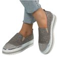 thumbnail image 5 of Fesfesfes Woman Shoes Round Toe Plus-size Flat Color-matching Rhinestones Slip-on Loafers 40(7.5), 5 of 6