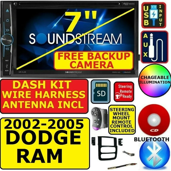 02 03 04 05 RAM DVD CAR STEREO RADIO DOUBLE DIN INSTALLATION DASH KIT