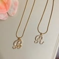 thumbnail image 4 of Calligraphy Alphabet Initial Letters Pearl Necklace, 4 of 13