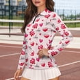 thumbnail image 5 of Uorisanigo Love Heart Womens Golf Shirt Casual Versatile Long Sleeve Golf Polo Shirts with Zipper Athletic Tops for Tennis Hiking & Outdoor Sports Size 2XL, 5 of 7
