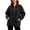 Black, variant on Jackets for Women Quarter Zip Denim Jacket Long Sleeve Loose Fit with Pockets Casual Outerwear