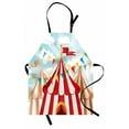 thumbnail image 1 of Circus Apron Circus Stripes Sunshines Through Cloudy Sky Traditional Performing Arts Theme, Unisex Kitchen Bib Apron with Adjustable Neck for Cooking Baking Gardening, Blue White Red, by Ambesonne, 1 of 3