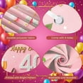 thumbnail image 4 of Pink Theme Happy 40th Birthday Banner Gold Glitter Women's Birthday Display Floral Design Butterfly Accents Pink Party Backdrop for 40th Birthday Party Women's Celebration Indoor Party Decoration, 4 of 4