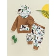 thumbnail image 5 of Aojekbee Boys Autumn 2PCS Outfit Sets Long Sleeve Hooded Tops Chicken/Horse Print Pants Sets, 5 of 10