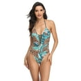 thumbnail image 2 of Gibobby Trajes de Baño Mujer Completos Bikini con traje de baño de mujer de Color One, traje de baño estampado, conjunto de Tankinis(Verde,M), 2 of 5