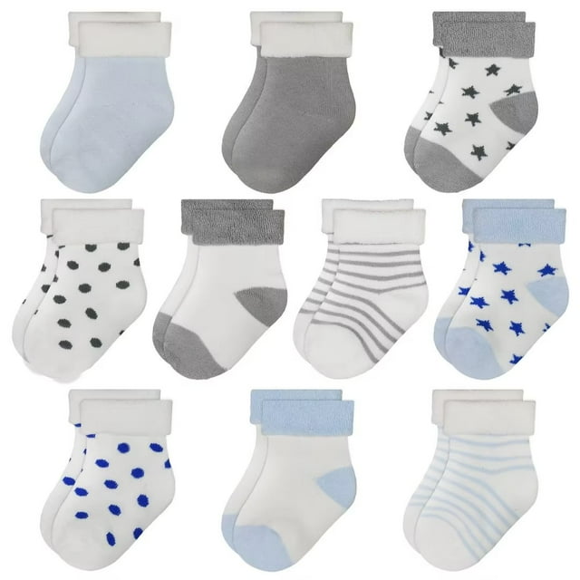 Baby Boys Socks Thick Cotton Terry Socks, 10 Pairs ( 0month-3years Old