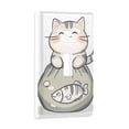 thumbnail image 2 of Yayeee Toggle Light Switch Wall Plate 1-Gang 4.5"x2.7" Home Decorative Outlet Cover, Green Cute Cat, 2 of 7