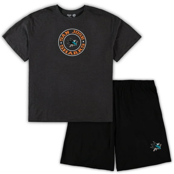 Men's Concepts Sport Black/Heathered Charcoal San Jose Sharks Big & Tall Top & Shorts Sleep Set