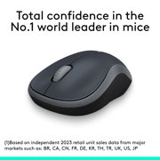 Logitech M185 Wireless Mouse, 2.4GHz with USB Mini Receiver, 12-Month Battery Life, 1000 DPI Optical Tracking, Ambidextrous, Swift Gray