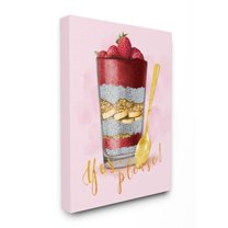 Stupell Industries Yes Please Fruit Parfait Gold Pink Painting Canvas Wall Art by Ziwei Li