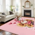 thumbnail image 3 of Pink Gnome Sunflower Washable Area Rug 5 x 8 ft Valentine, Soft Non Slip Rugs Stain Repellent Indoor Felt Carpet for Living Dining Room Bedroom Home Office, 3 of 9