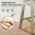 thumbnail image 5 of Counter Height Bar Stools Set of 2 for Kitchen Counter Farmhouse Modern Barstools with Upholstered Fabric Backless Seat and Solid Wood Legs 24 inch Bar Chairs, Grey + Wood Color, 5 of 16