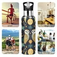 thumbnail image 7 of Yayeee 33oz Insulated Water Bottle Double Wall Stainless Steel with Flip Straw Lid, Brown Mystical Owls, 7 of 7