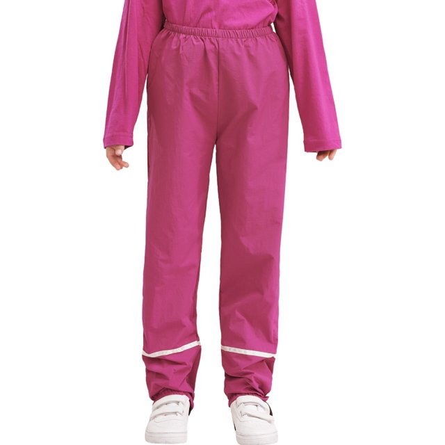 Aislor Pantalon de Pluie Réfléchissant Unisexe pour Enfant, Imperméable et Coupe-Vent, Rose Vif 90/M