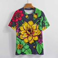 thumbnail image 4 of Flower Power T-Shirt O Neck Oversize T-Shirts Short Sleeve Classic Tees Women Summer Graphic Tops, 4 of 5