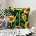 thumbnail image 6 of Kll Sunflower Decorative Throw Pillow Covers Velvet Soft For Couch Sofa Bedroom Living Room Outdoor -20"X20", 6 of 8