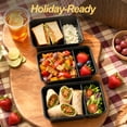 thumbnail image 2 of Vaparinckl 50 Pack (100-Piece) Meal Prep Containers, Reusable Food Storage Containers with Lids, To Go Take Out Plastic Food Storage, Microwave Freezer Dishwasher Safe, 2 Compartment, 2 of 8