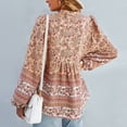 thumbnail image 4 of Blusas de manga larga con estampado floral, camisas bohemias casuales para mujer, blusas sueltas de manga larga, camisas bohemias con estampado floral de primera calidad, 4 of 6