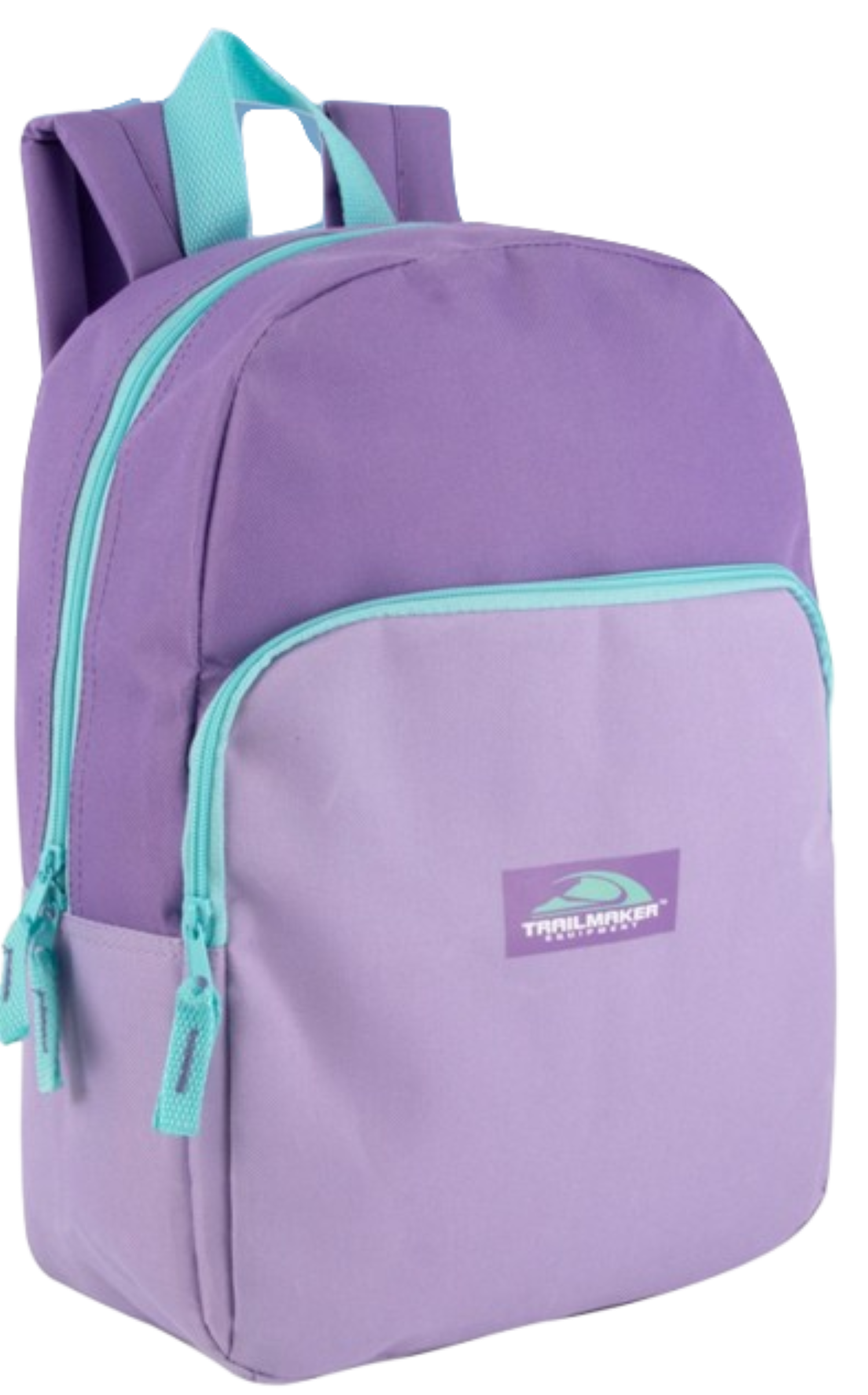 15 Inch Classic Solid Color Backpack with Front Zippered Pocket for Commuting and Travel in Purple