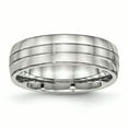 thumbnail image 1 of Stainless Steel Brushed and Polished Grooved 6.50mm Band Size 11, 1 of 6